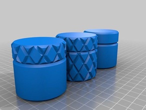 Runde-Gewinde-box ii nehmen Container box gerändelt Deckel Gewinde 3d print model - Mito3D