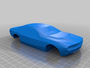 low-poly-Herausforderer Fahrzeuge Auto challenger dodge low-poly 3d print model - Mito3D