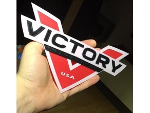 victory motorcycle logo multicolor layered automotive 3d print model - Mito3D
