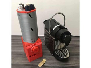 nespresso pod dispenser coin slot kitchen & dining coffee machine box nescafe holder 3d print model - Mito3D