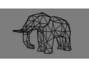 low poly elephant 2d art animal lowpoly lowpolygon 3d print model - Mito3D