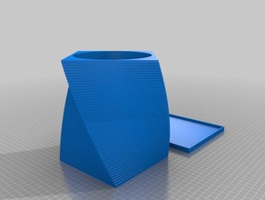 twisted square vase base 3d printing flower flowerpot box pot vases planters pots 3d print model - Mito3D