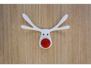 ren geyiği askı dekor Noel kat askılık kolay çocuklar rednose rudolph 3d print model - Mito3D