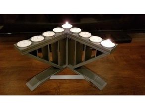 tea candle menorah decor chanukah holiday jewish 3d print model - Mito3D