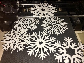 snowflakes 2d art snowflake 3d print model - Mito3D