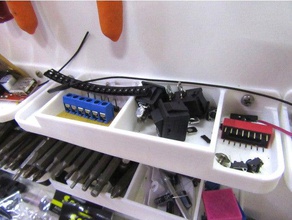 mini componente scaffale utensili & caselle panchina elettronica fai da te componenti elettronici makersworkbench organizzatore mensola 3d print model - Mito3D