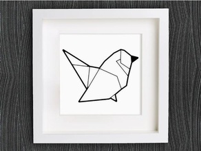 customizable origami bird animals 2d art animal bracelet custom customized customizer decor decoration decorations decorative earring geometric geometrical home homedecor jewelry lowpoly low poly necklace openscad pendant ring wall 3d print model - Mito3D