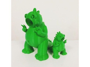 godric pequena godzilla criaturas criatura bonito lagarto monstro nenhum suporte escultura 3d print model - Mito3D