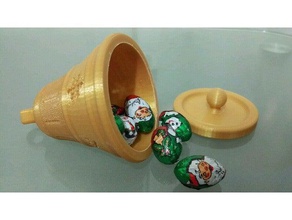 campana di natale ornamento vano segreto arredamento bell candy bowl titolari decorazione decorazioni ornamenti 3d print model - Mito3D