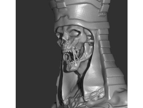 undead rook egypt 3d printing bust chess model sculpture skull 3d print model - Mito3D