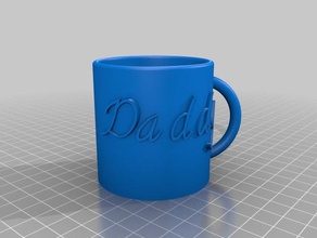 daddy mug kitchen & dining customized 3d print model - Mito3D