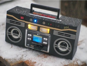 boombastic - portable old school music player audio bluetooth speaker boombox ghettoblaster 3d print model - Mito3D