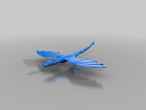 baja poli flying dragon a los animales dragón papercraft 3d print model - Mito3D