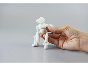 ankly robot dressed - 3d printed assembled hobby articulated articulation doll figure jointed 3d print model - Mito3D