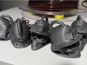ma locos airsoft team keyring keychains skull keychain ww2 helmet 3d print model - Mito3D