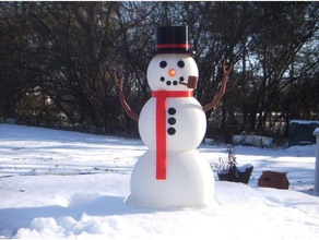 à grande échelle multi-pièce bonhomme de neige décor les fêtes noël givré d'hiver 3d print model - Mito3D