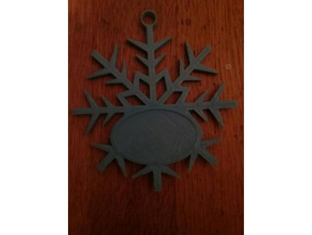 snowflake christmas ornament space writing decor ornaments gcode openscad stl 3D print model - Mito3D
