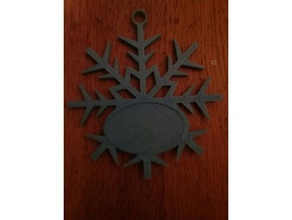 snowflake christmas ornament space writing decor ornaments gcode openscad stl 3d print model - Mito3D