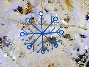 delicado de copo nieve, decoración navidad la el árbol ornamento nieve 3d print model - Mito3D