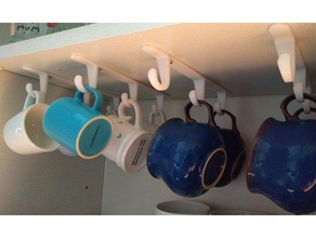 cup mug hanger organization coffee holder cupboard shelf hook 3d print model - Mito3D