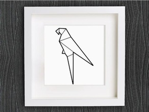 özelleştirilebilir origami papağan hayvanlar 2d sanat hayvan kuş bilezik özelleştirilmiş customizer dekor dekorasyon dekoratif küpe geometrik homedecor ev dekorasyonu takı lowpoly poly düşük kolye openscad yüzük duvar 3d print model - Mito3D