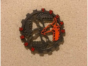 robosquad medallion signs & logos dragon gear logo 3d print model - Mito3D