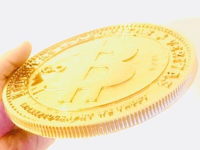 bitcoin moneda grande art blockchain de la cryptocurrency dinero 3d print model - Mito3D