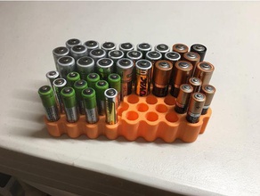 simple aa & aaa battery tray organization holder rechargeable 3d print model - Mito3D