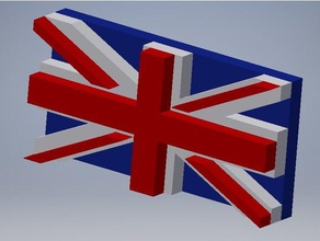 uk Flagge Dekor british dual-extrusion flag Großbritannien Vereinigtes Königreich 3d print model - Mito3D