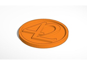 42 digitale Münze 40x3mm v1 Krypto-Währung Münzen und Abzeichen kryptogeld digital Währung 3d print model - Mito3D