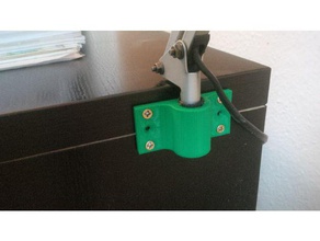 escritorio de ikea titular la lámpara - lampenhalterung oficina custon diy ronda el tornillo 3d print model - Mito3D