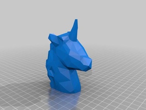 unicornio baja el poli de voronoi decoración maíz caballo la licorne scan 3d print model - Mito3D