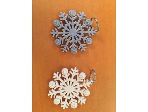 snowflake keychain keychains christmas claire 3d print model - Mito3D