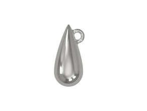teardrop pendant jewelry drop jewellery necklace silver steel tear 3d print model - Mito3D