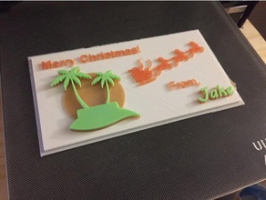 Weihnachts-Karte Dekor - Karte Weihnachten Dekoration Geschenk Urlaub ornament palm tree xmas 3d print model - Mito3D
