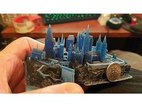 el castillo de hogwarts - caja música titular la compilación las esculturas harry potter 3d print model - Mito3D