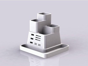 desk tidy- usb sd holder organization basin tidy micro card office stationary organizer pencil pen 3d print model - Mito3D