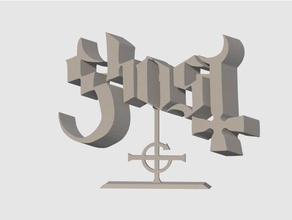 ghost bc logotipo la música el doom metal fantasma satanás 3d print model - Mito3D