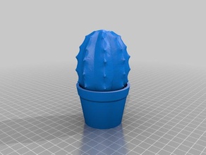 small cactus pot 3d printing plant 3d print model - Mito3D