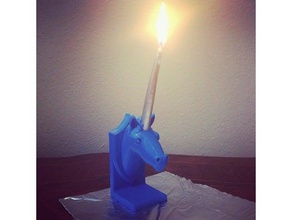 unicorn candle holder interactive art creature flame magic 3d print model - Mito3D