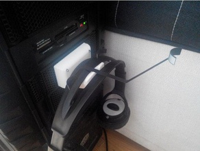 headphone holder - trackir friendly parametric office case desktop headphones headset stand tower trackir5 3d print model - Mito3D