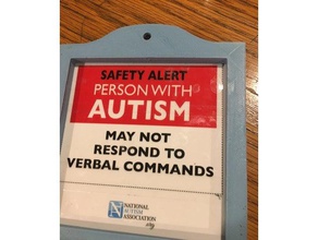 autism alert sign keychains awareness child safety special needs 3d print model - Mito3D
