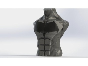 la liga de justicia batman en el pecho y abdominales traje armadura cosplay película proposición 3d print model - Mito3D