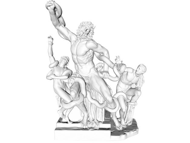 laocoon goup restored & high detail scans replicas greek sculpture 3D print model - Mito3D