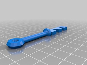 Schlüssel altmodische 3-pins-Schlüsselanhänger-kompatibel 3d-drucken 3d print model - Mito3D