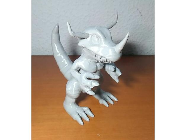 greymon sculptures digimon dinosaur monster 3D print model - Mito3D