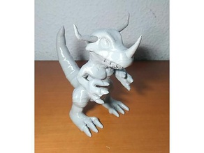 greymon esculturas digimon dinossauro monstro 3d print model - Mito3D