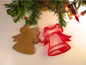 la navidad bell cortador de galletas cocina y comedor campanas decoración adorno el árbol cookie cookiecutter pan jengibre vacaciones feliz nikodem bartnik pla 3d print model - Mito3D