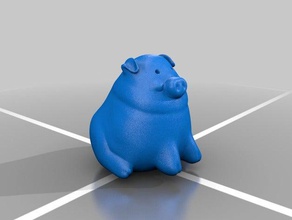 kawaii piggy - sitting toys & games 3d print model - Mito3D
