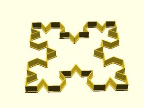 4-sided koch snowflake cookie cutter kitchen & dining fractal lsystem 3d print model - Mito3D